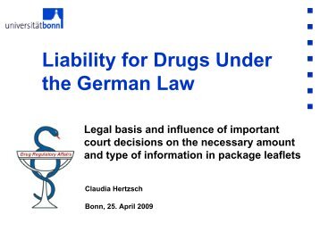 Liability for drugs under the German law