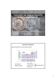 Historische und moderne Baustoffe in der Denkmalpflege II.