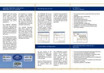 LabVIEW PROFIBUS VISA Driver - PROFIBUS DP for ... - Comsoft