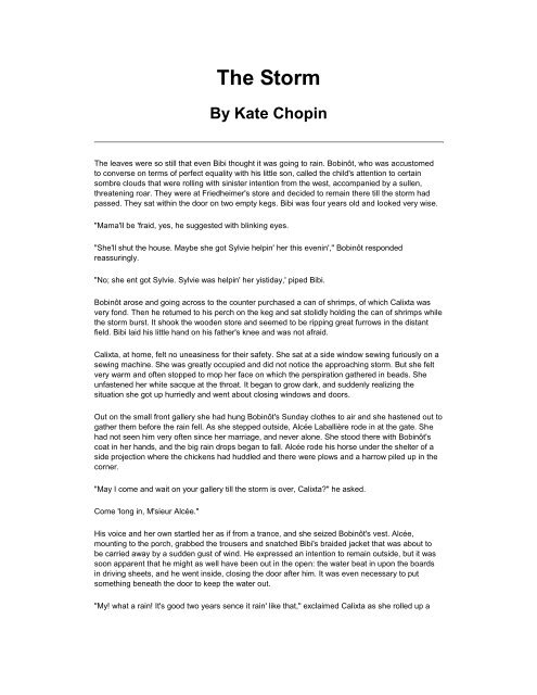 the storm story by kate chopin
