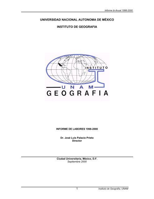 Informe de Actividades 1998 - Instituto de GeografÃ­a - Universidad ...