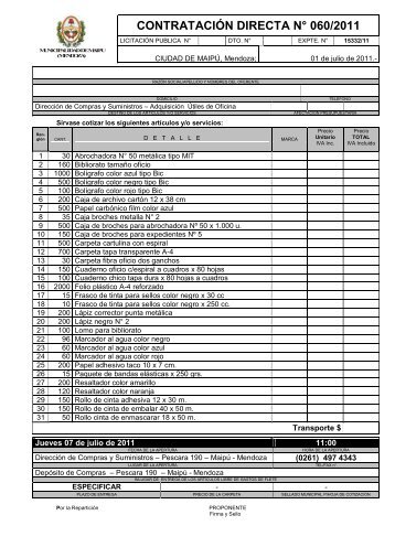 DirecciÃ³n de Compras y Suministros - Municipalidad de MaipÃº