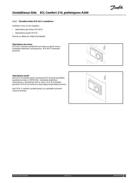 ECL Comfort 210, A260 Installation Guide - Danfoss apkures portÄls