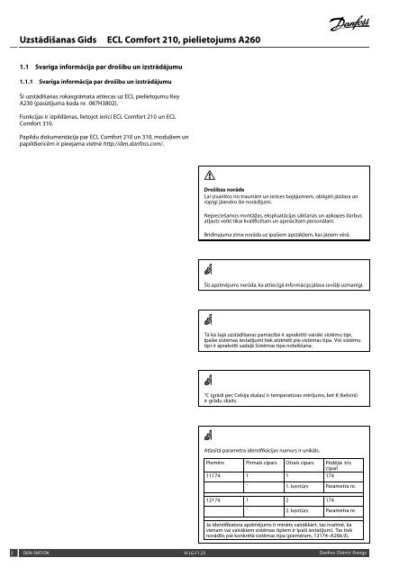 ECL Comfort 210, A260 Installation Guide - Danfoss apkures portÄls