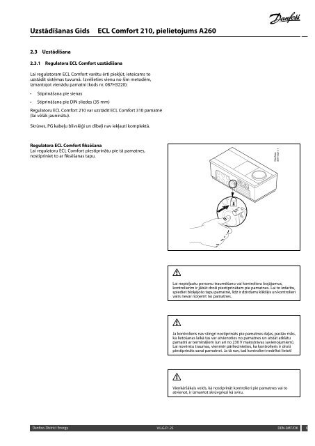 ECL Comfort 210, A260 Installation Guide - Danfoss apkures portÄls