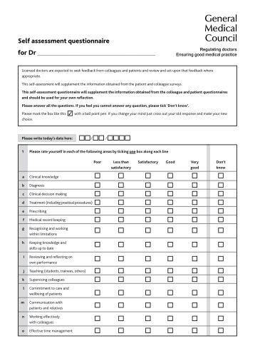 pre-survey questionnaire and self-assessment checklist for ...