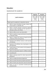 Education Questionnaire for academics