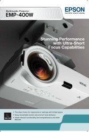 Stunning Performance with Ultra-Short Focus ... - Epson Singapore