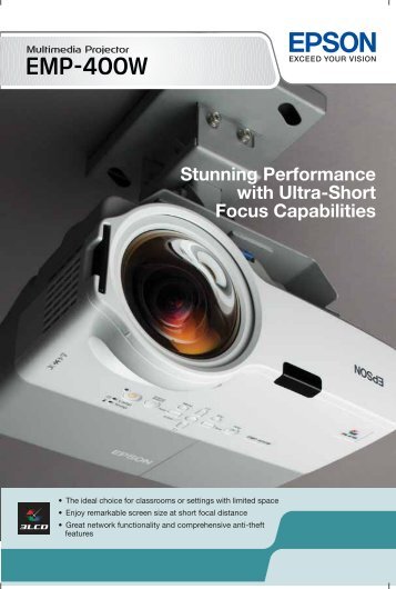 Stunning Performance with Ultra-Short Focus ... - Epson Singapore