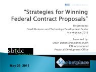 Strategies for Winning Proposals - sbtdc