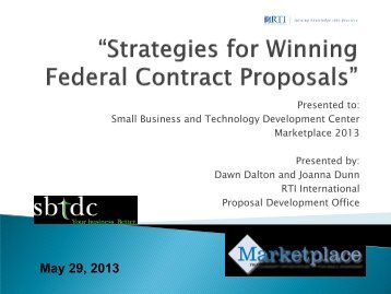 Strategies for Winning Proposals - sbtdc