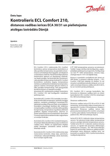 ECL Comfort 210 controller and remote control unit ECA 30 / 31