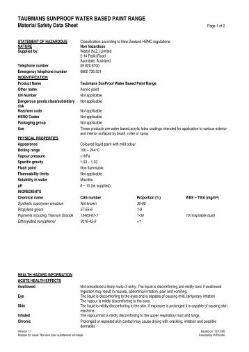 MSDS - Wattyl