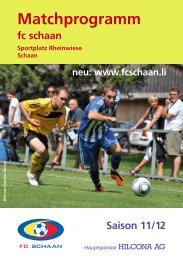 Matchprogramm - FC Schaan