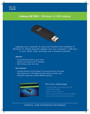 Linksys AE1200 | Wireless-N USB Adapter - MgManager