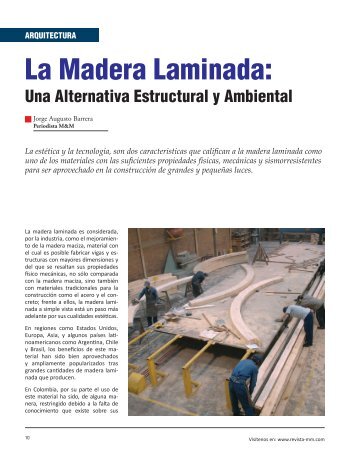 La madera laminada: Una alternativa estructural y ambiental
