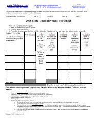 2008 State Unemployment worksheet - QBalance.com