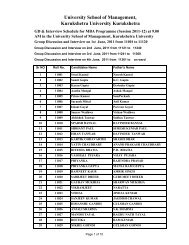 new MBA Applicant List 2011-12(GD _ - Kurukshetra University