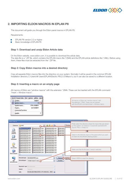 ELDON'S EPLAN GUIDELINE