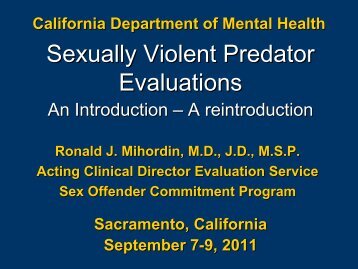 Sexually Violent Predator Evaluation - An ... - Defense for SVP