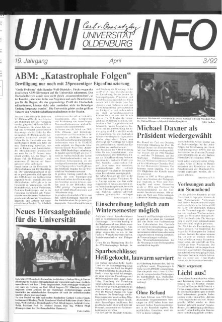 Nr. 3 / APRIL 1992 - Presse & Kommunikation - Carl von Ossietzky ...