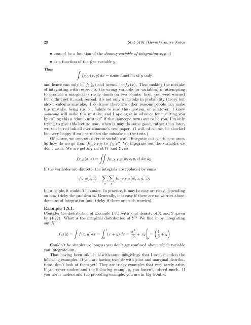 Stat 5101 Lecture Notes - School of Statistics