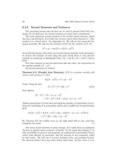 Stat 5101 Lecture Notes - School of Statistics