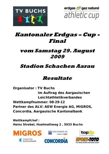 Kantonaler Erdgas – Cup - Final 2009 - LA Villmergen