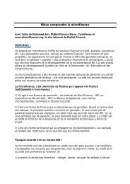 Mieux comprendre la microfinance DÃ©finition : - Terre Ã  l'an vert 2007