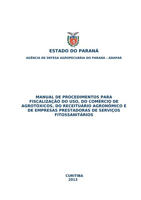 ESTADO DO PARANÁ - Agência de Defesa Agropecuária do ...