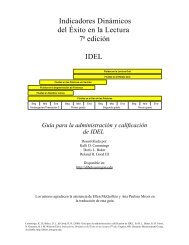 Guía para la administración y calificación de IDEL - Dibels
