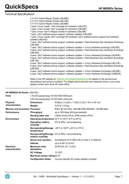 HP MSR93x Series - eD' system Czech, as