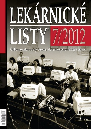 LEkáRnICké LISTy® 7/2012 - Slovenská lekárnická komora