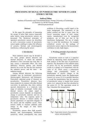 PROCESSING OF SIGNAL OF PYROELECTRIC SENSOR IN ...