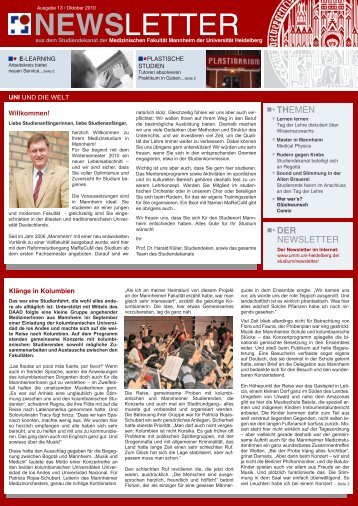 newsletter - Medizinische Fakultät Mannheim - Universität Heidelberg