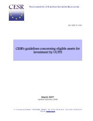CESR's guidelines concerning eligible assets for ... - Esma - Europa