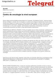 Centru de oncologie la nivel european - Telegraf