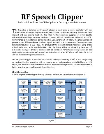 RF Speech Clipper (Under Construction) - KG4JJH