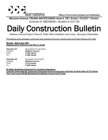 Daily Construction Bulletin - Community Board 8