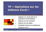 TP « Opérations sur les tableaux Excel » - Chazard.org