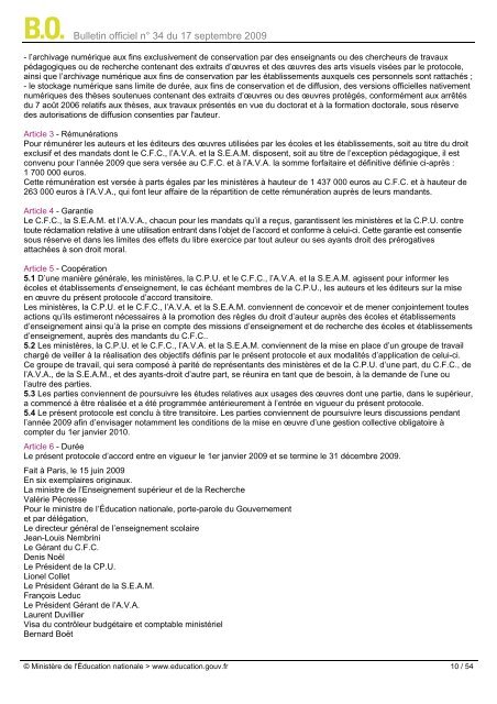 Bulletin officiel nÂ° 34 du 17 septembre 2009 Sommaire - les BOEN ...