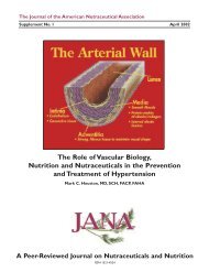 The Role of Vascular Biology, Nutrition and Nutraceuticals in the ...