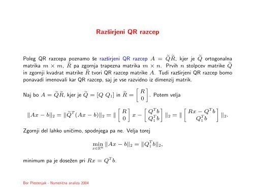 6. QR razcep in singularni razcep