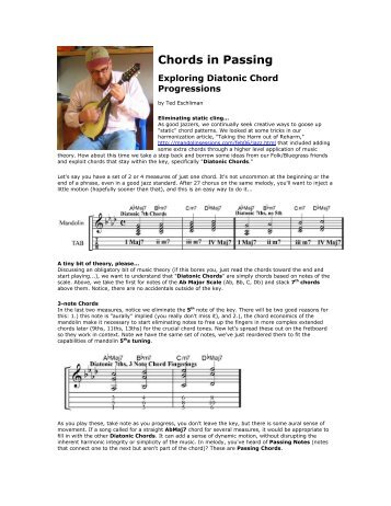 Chords in Passing: Exploring Diatonic Chord ... - JazzMando.com