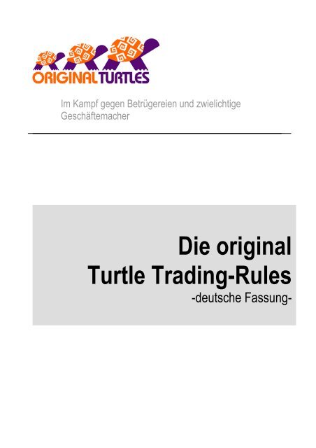 Die original Turtle Trading-Rules