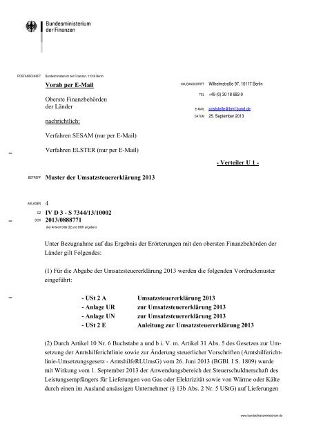Umsatzsteuer Erkla Rung 13
