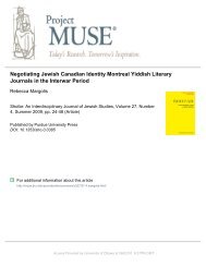 Negotiating Jewish Canadian Identity Montreal Yiddish Literary ...