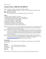 Antenna Theory: 4400:453 and 4400:553