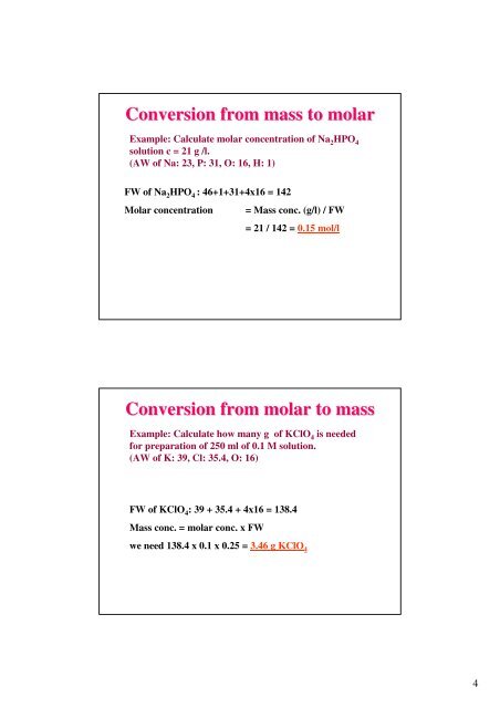 Calculations of osmolarity/osmotic pressure