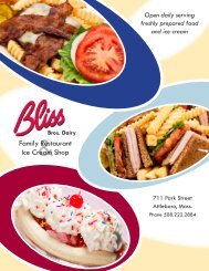 Family Restaurant Ice Cream Shop - Bliss Bros. Dairy, Inc.